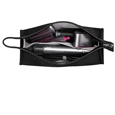 HENGSI Bolsa de Viaje para Dyson Airwrap/Supersonic secador de Pelo Accesorios (Negro - Impermeable PU Cuero)