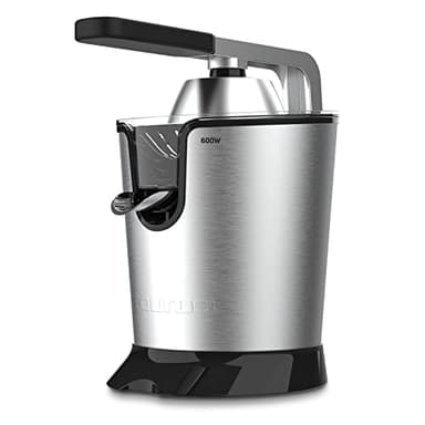 Taurus – Exprimidor Naranjas Easy Press Legend 600W INOX | 2 Filtros + 2 Conos + Regulador Pulpa Electrico | Vertido Continuo con Palanca | Antigoteo | Desmontable | Fácil Limpieza | Sin BPA