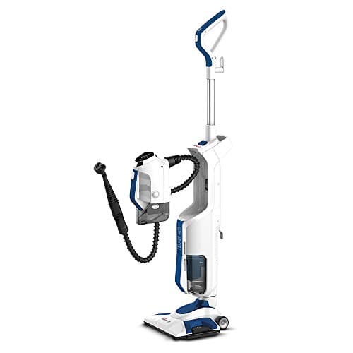 Polti Vaporetto 3 Clean Blue, Escoba a Vapor y Aspirador con Limpiador a Vapor Portátil, 3 Productos en 1, 14 Accesorios, Aspirador Ciclónico sin Bolsa, Potencia Max 1800 W, Blanco y Azul