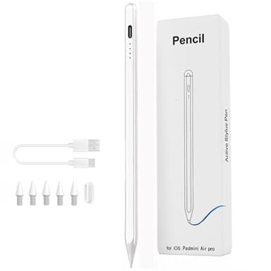 Lápiz para iPad 2018-2024, con Carga rápida, magnético, rechazo de Palma e inclinación, para iPad Pro 11"/12.9",iPad 10/9/8/7/6,iPad Air 5/4/3,iPad Mini 5/6