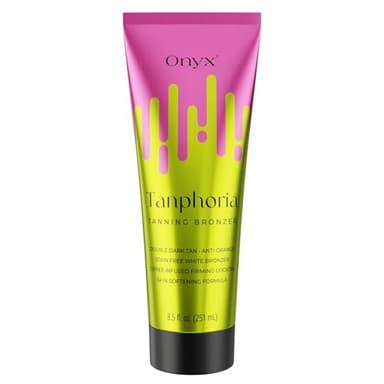 Onyx Tanphoria Crema Solarium con Bronceador - Crema Solar para Resultados de Bronceado Ultra-Oscuro - Aloe Vera Boost - Mezcla de Café para Reafirmar la Piel