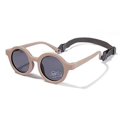 SXBCyan Gafas De Sol Redondas Polarizadas For Bebés De 0 A 36 Meses, Tonos De Goma Flexibles con Correa For Niños Pequeños Recién Nacidos (Color : Coffee)