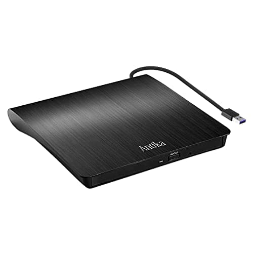 Antika Grabadora de DVD/CD +/-RW, Unidad Externa USB 3.0, Dispositivo Lector de Tarjetas portátil Ultrafino Compatible con Laptop,Desktop,PC Mac/OS/XP/Vista/Win11/Win10/Win8 (Black3.0)