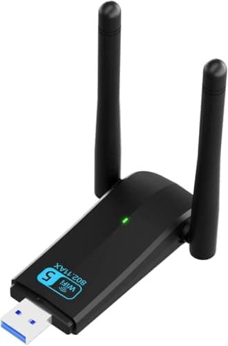 USB WiFi Adaptador WiFi USB para PC de sobremesa 1300Mbps Dual 5Dbi Antena 5G/2.4G USB 3.0 Dual Band Network Adapter Adaptador WiFi USB para PC de sobremesa Portátiles Windows11/10/7