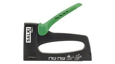 SALKI Grapadora Manual 2 en 1. Herramienta de Grapado TSK 2.1 - Compatible con Grapas nº53 y nº13. Mango ergonómico, dispositivo de cierre, carga inferior y fácil resolución de atascos.