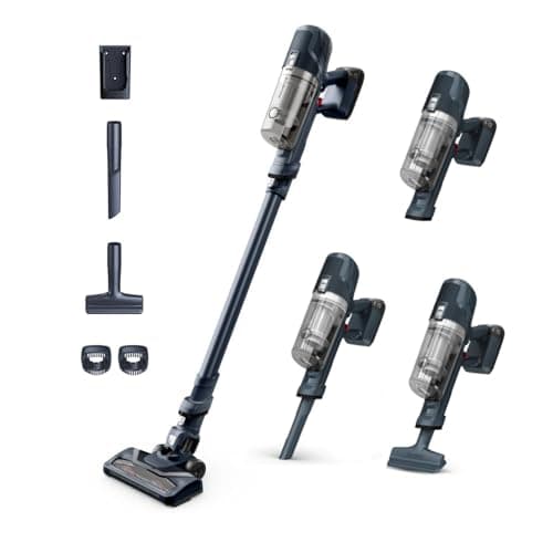 Rowenta XPert 6.60 - Aspiradora escoba versátil sin cable, con 3 funciones en 1 multiespacios, batería de litio, 2 velocidades, gatillo Boost, ligero y portatil. Azul oscuro.