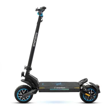 smartGyro Crossover Dual MAX - Patinete Eléctrico para Adultos con Tracción Total, 2 Motores de 500W 48V (1000W), 15Ah Batería, 60 Km Autonomía, Doble Suspensión Tras., Suspensión Del. Largo Recorrido