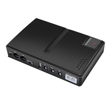 Mini SAI, Sistem de Alimentación Ininterrumpida con Batería de Reserva Recargable de 18W con Salida DC 5V 9V 12V 2A USB 5V 2A PoE 15V 24V Pequeña batería de Respaldo para Router