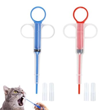 2 pastillas para gatos, pastillas de desparasitación para gatos, alimentador de medicamentos, jeringa empujadora para mascotas, inyector de píldoras, alimentador de tabletas, alimentador de pastillas