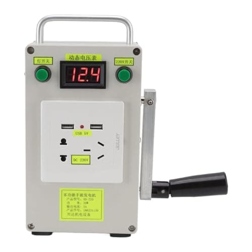 Generador portátil Generador de manivela, DC 220 V Estación de energía portátil Cargador de manivela Dinamo Generador for acampar Generador de emergencia al aire libre