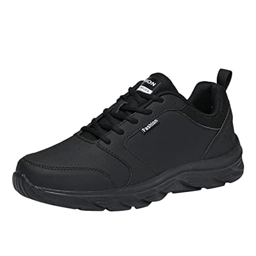 Genérico Zapatillas Impermeables Hombre Azul cómodas Informales con Cordones Color sólido Zapatillas Lluvia Hombre (Black, 41)
