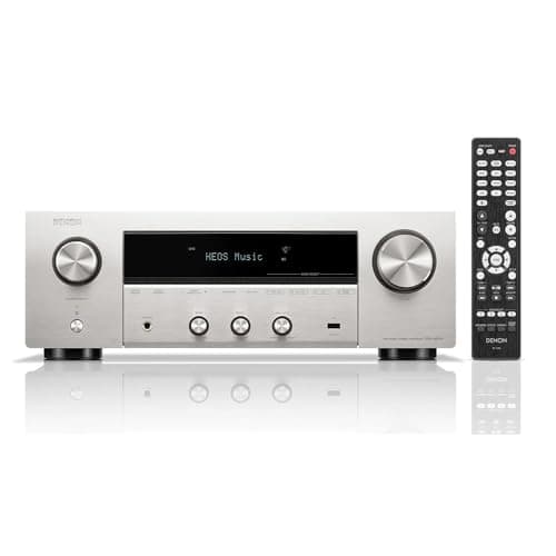 Denon DRA-900H - Amplificador AV (2,2 Canales, 145 W, 8 K, con HEOS Integrado), Color Plateado