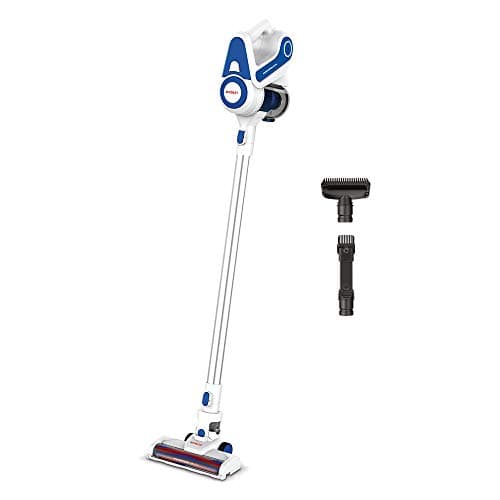 Polti Forzaspira Slim SR90B, Escoba Eléctrica Recargable sin Cable, Doble Función con Aspirador Portátil, Tecnología Ciclónica, hasta 40 Minutos Autonomia, Parking Vertical, Blanco y Azul