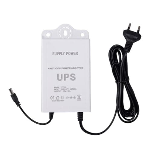 Junterone - Fuente de alimentación ininterrumpida (12 V-2 A, para WiFi, router, módem, cámara de seguridad, mini UPS, protección de batería de emergencia, enchufe de la UE