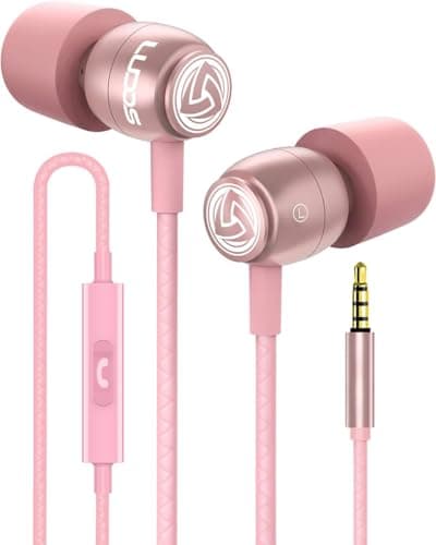 Ludos Clamor Auriculares In Ear con Cable y Microfono, 5 Años de Garantía, Cascos Espuma de Memoria, Cable Reforzado, Graves, Earphones para para iPhone, iPad, Samsung, Mi, Xiaomi, Huawei, Gaming