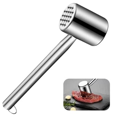 Martillo Carne de Acero Inoxidable 304, Martillo Ablandador de Carne, Mazo para Carne Doble Cara, Martillo de Carne, Ablandador de Carne de Doble Cara, para Filetes, Pollo, Aptas para el Lavavajillas