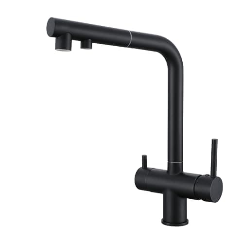 Grifo Cocina Osmosis Extraible Grifo Osmosis 3 Vias Grifo De Cocina 3 Vías Osmosis Con Ducha Extraíble, Fregadero Giratorio A 360° Grifo Cocina Osmosis (negro)