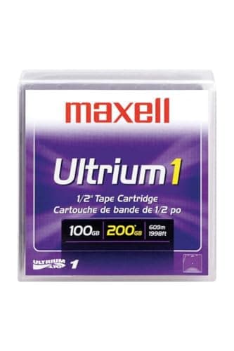 Maxell LTO Ultrium 1 - Cinta Virgen (LTO, 200 GB, 1000000 Pasos, Negro, 1,265 cm, 609m)