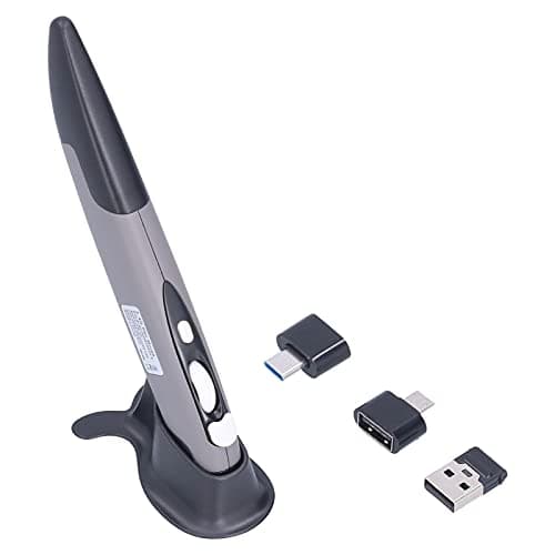 Ratón óptico Inalámbrico de Bolsillo, Ergonómico, 2,4 G, USB, Inalámbrico, óptico, Ajustable, 3 dpi, 1600, para Escritura a Mano, para PC, Portátil, Ordenador Portátil(Gris)