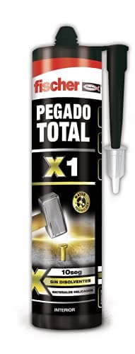 fischer - Pegamento fuerte para todo, Pegado total X1 interiores, Blanco, 310 ml