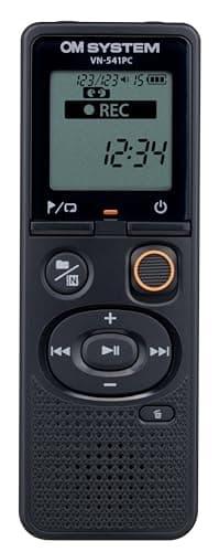 OM SYSTEM VN-541 PC Sucesor Olympus VN-541 Grabadora de Voz Digital con micrófono omnidireccional, grabación de un Solo Toque, cancelación de Ruido y Memoria de 4 GB