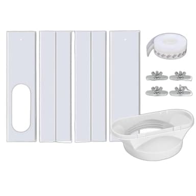 Kit de ventana de CA portátil, kit de sellado de ventana de aire acondicionado, kit de ventilación de CA ajustable para ventana corredera, kit de CA sin costuras, placas de sellado de ventana ajustabl