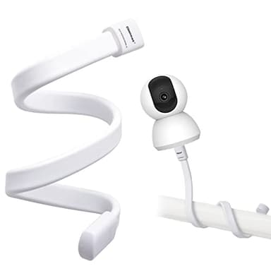Pinsheng Soporte Universal para Monitor de Bebé, Soporte Multifunción Flexible para Monitor de Bebé Soporte Camara Bebe para Ccámaras con 1/4 Tornillo sin Herramientas o Daños en la Pared (Blanco)