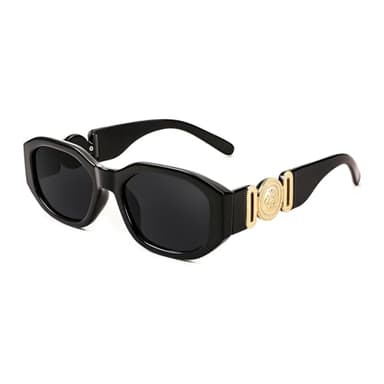 FEISEDY Gafas de Sol Rectangular Vintage para Mujer Hombre Retro Años 90 Gafas Cuadradas Estrechas Pequeñas con Protección UV400 B2322