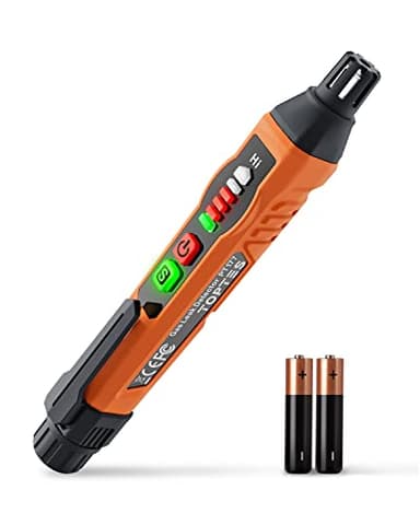 Detector de Gas Natural TopTes PT177 con Alarma Audible y Visual, para Detectar Metano y Propano en Casa o Autocaravana (Incluye 2 Baterías) - Naranja