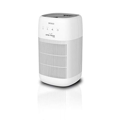 Sogo Purificador de Aire y Deshumidificador 2 en 1 - Purificador de Aire con Filtro HEPA 3 Niveles de Filtración - Deshumidificador Silencioso de hasta 750 ml/día – Deshumidificador Tanque de 1L Agua