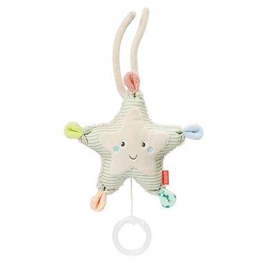 Fehn caja de música bebé estrella de mar, peluche y ayuda a dormir melodía "Weißt du wieviel Sternlein", para el ir y en el hogar, juguetes musicales para bebés y niños