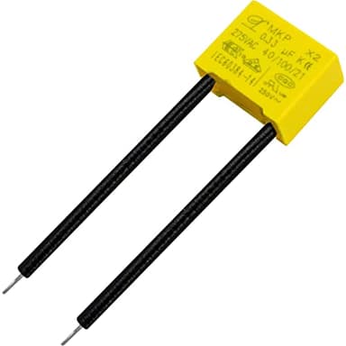 Condensador antiparasitario Lumonic MKP para lámparas LED 0,33µF | 275V tensión alterna Condensador X2 contra parpadeo | Condensador antiparasitario L