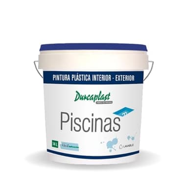 DURCAPLAST Pintura de Piscinas al agua. Buena resistencia al agua y a los productos de mantenimiento y limpieza de piscinas. En color azul (4l).
