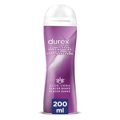 Durex Play Massage Gel Lubricante 2 en 1, Gel de Masaje y Lubricante con Aloe Vera 200 ml