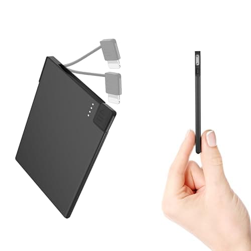 uskang Power Bank Conectado con Cable de Datos 2 en 1, Solo Compatible con iPhone, 2500 mAh, baterías externas ultrafinas y ultraligeras, la Mejor elección para Salidas