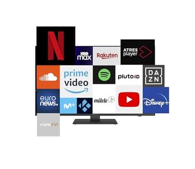 BLUGY Televisión Smart 32" LED HD, Alimentación 12V, 1920x1080 píxeles, Travel TV Ideal para vehículos, caravanas, Camiones, Barco, Altavoz Integrado Disney+ Netflix Youtube