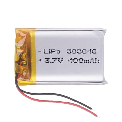 Batería 303048 LiPo 3.7V 400mAh 1.48Wh 1S 5C Liter Energy Battery para Electrónica Recargable teléfono portátil vídeo smartwatch Reloj GPS - No Apta para Radio Control 50x30x3mm (400mAh|303048)