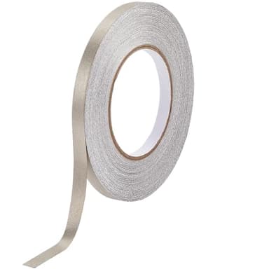 GORGECRAFT Cinta de Tela de Faraday de 50m*10mm Cinta Adhesiva de Tela de Fibra de Vidrio Conductora Doble para Blindaje EMI Bloqueo de RF Cable LCD para Computadora Portátil Envoltura Cables Crema