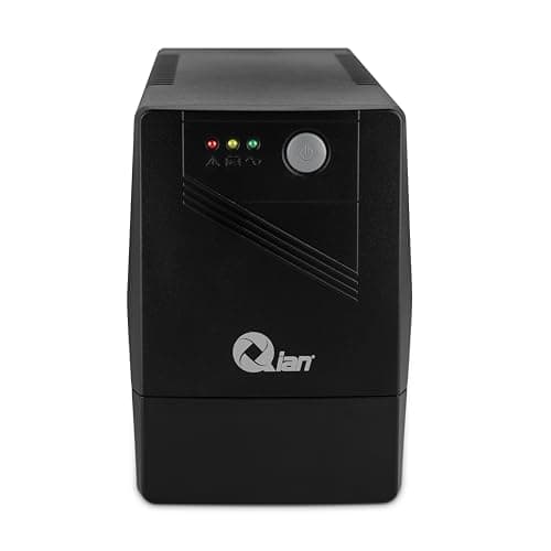 QIAN Sistema de Alimentación Ininterrumpida SAI Line UPS 500VA Mini Torre Compacta Carga Rápida Protector de Sobretensiones Tensión Salida 300W 2 Enchufes Schuko (Negro)
