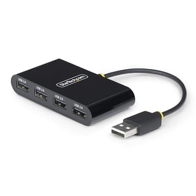 StarTech.com Hub USB 2.0 de 4 Puertos - Ladrón USB Alimentado por el Bus - 480Mbps - Hub Portátil Externo USB - Multiplicador