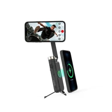 Powervision S1, cardán para Smartphone, estabilizador de teléfono de 3 Ejes con trípode Integrado, Banco de energía inalámbrico y Seguimiento de Movimiento y Caras de Inteligencia, para vlogging o