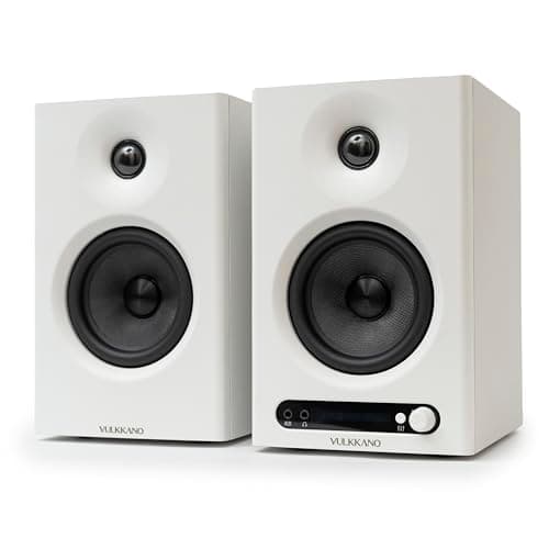 VULKKANO PRO4 Monitores de Estudio con Woofer de 4”, Bluetooth, Entrada Balanceada TRS, RCA, Salida para Cascos, AUX, Optica, ajustes de EQ, Altavoces Monitor para PC