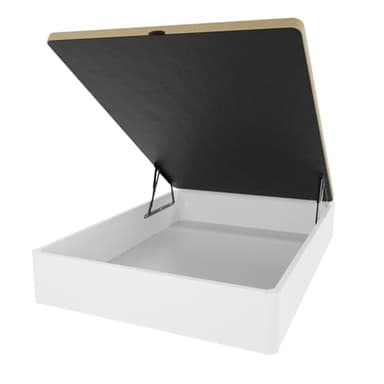 amuéblate online - Canapé Abatible de Madera Súper Reforzado con Gran Capacidad, Esquinas Redondeadas, 150 x 190, Blanco
