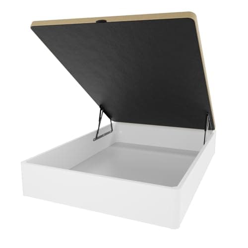 amuéblate online - Canapé Abatible de Madera Súper Reforzado con Gran Capacidad, Esquinas Redondeadas, 90 x 190, Blanco