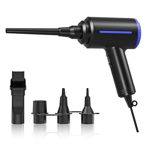 ATEngeus Soplador de Polvo Eléctrico, Soplador de Aire pc para limpieza de teclado de computadora, 2 velocidades Soplador Aire, Reutilizable reemplaza latas de Aire Comprimido