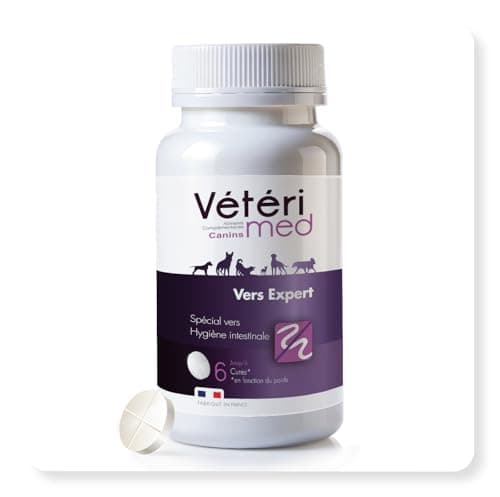 Desparasitante Vétérimed Vers Expert, para Perros, Fabricado en Francia, 15 Comprimidos palatables