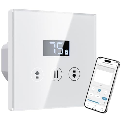 Interruptores Persiana Wifi Porcentual con Pantalla LCD, Interruptor Persiana Inteligente Compatible con Alexa y Google Assistant 80x80 mm