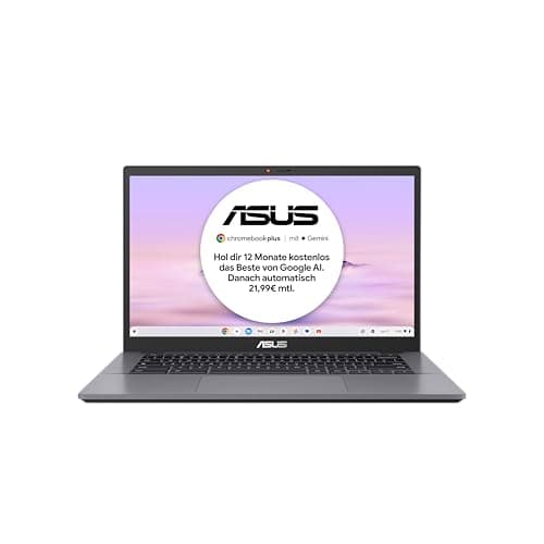 ASUS Ordenador portátil Chromebook Plus CX34 | Pantalla 14" Full HD 16:9 IPS | Intel Core i3-1215U | 8 GB RAM | 128 GB UFS | Intel UHD Graphics | ChromeOS | Teclado QWERTZ | Rocky Grey