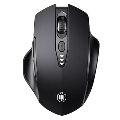 Ratón Bluetooth, [Actualizado] Raton inalambrico (BT 5.0/4.0+2.4G Hz), Recargable Raton Ordenador con Nivel de batería Visible, 4 dpi Ajustables, Ratón de PC portátil para MacBook Chromebook, Negro