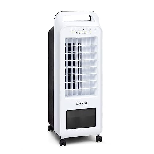 Klarstein Aire Acondicionado Portatil, Pinguino Portátil 4 en 1, Climatizador Portatil para Casa, Aparato de Aire Ventilador, Deshumidificador, Modo Nocturno 5,5L, Bajo Consumo, Flujo 132m³/h